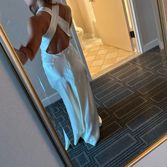 O.p.t. Nora Silk Slip Dress In White - Picture 4 of 5